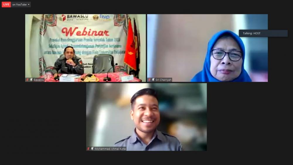 Webinar Proyeksi Penyelenggaraan Pemilu 2024, Zacky : Perlu Persiapan Maksimal Menyambut 2024